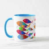 Aangepaste tekst voor kleurrijke vis mok (Links)