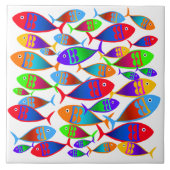 Aangepaste tekst voor kleurrijke vis tegeltje (Voorkant)