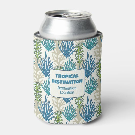 Aangepaste tekst voor koraalzeewier blikjeskoeler (Blikje Voorkant)