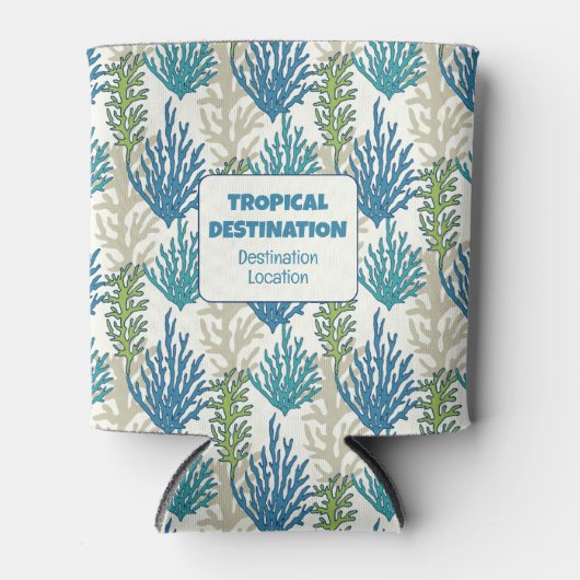 Aangepaste tekst voor koraalzeewier blikjeskoeler (Voorkant)