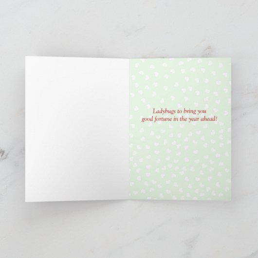 Aangepaste tekst voor Ladybug-verjaardag Kaart (Binnen)