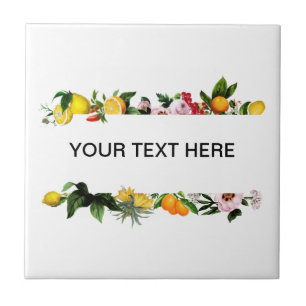 Aangepaste tekst voor lijst van leemonen en vrucht tegeltje