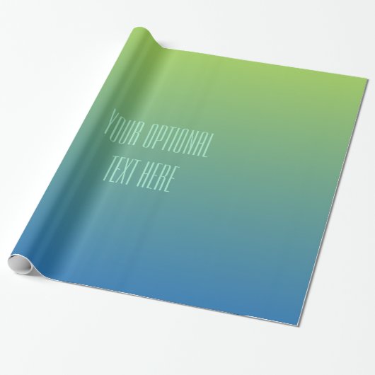 Aangepaste tekst voor limoen blauwe gradiënt, pakp cadeaupapier (Uitgerold)