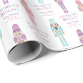 Aangepaste tekst voor Merry and Bright Pastel Nutc Cadeaupapier (Rol Hoek)