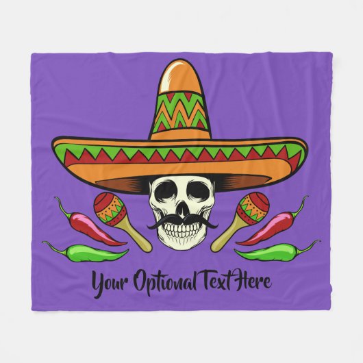 Aangepaste tekst voor Mexicaanse schedel en dekens (Voorkant (Horizontaal))