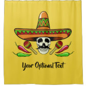 Aangepaste tekst voor Mexicaanse schedel en kleurd Douchegordijn (Voorkant)