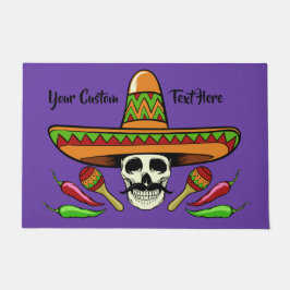 Aangepaste tekst voor Mexicaanse schedel & kleurop Deurmat