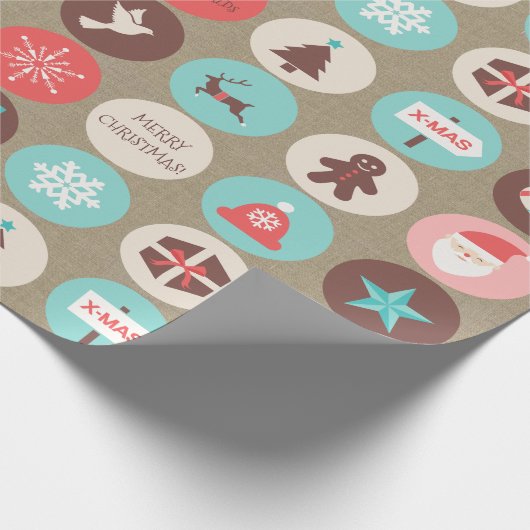 Aangepaste tekst voor moderne kerstfeestdagen cadeaupapier (Hoek)