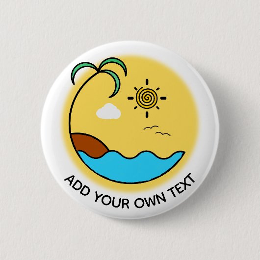 Aangepaste tekst voor moderne zomervakantie ronde button 5,7 cm (Voorkant)