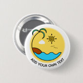 Aangepaste tekst voor moderne zomervakantie ronde button 5,7 cm (Voorkant /achterkant)