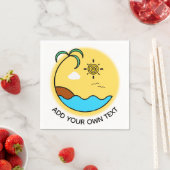 Aangepaste tekst voor moderne zomervakantie servet (Insitu)