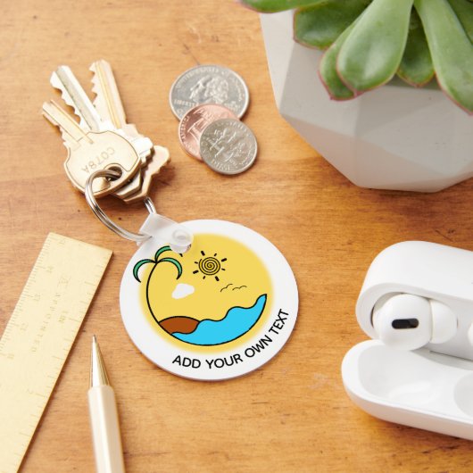 Aangepaste tekst voor moderne zomervakantie sleutelhanger (Bureau)
