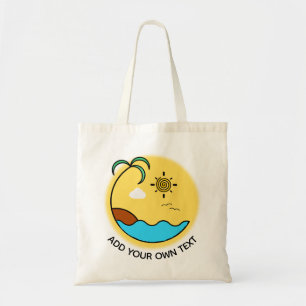 Aangepaste tekst voor moderne zomervakantie tote bag