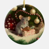 Aangepaste tekst voor muizen/handsloos metalen ver keramisch ornament (Achterkant)