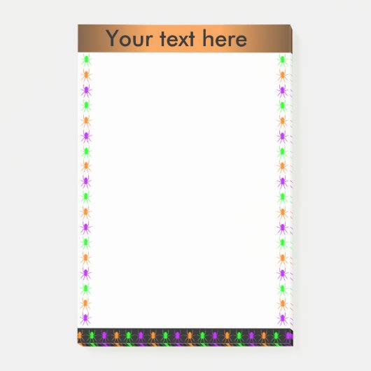 Aangepaste tekst voor multi-heldere spinnen post-it® notes (Voorkant)