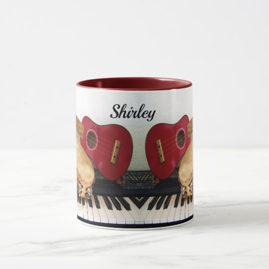 Aangepaste tekst voor muziekinstrumenten mok (Midden)