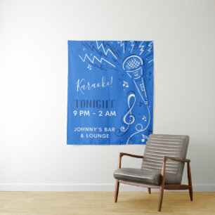 Aangepaste tekst voor muziekmicrofoon wandkleed