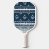 Aangepaste tekst voor Navy Blue Boho Chic Fringe Pickleball Paddle (Voorkant)