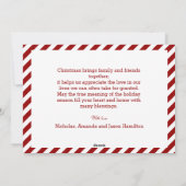 Aangepaste tekst voor nostalgisch kerstrood script feestdagenkaart (Achterkant)