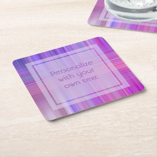 Aangepaste tekst voor Paarse boog Kartonnen Onderzetters (Schuin)