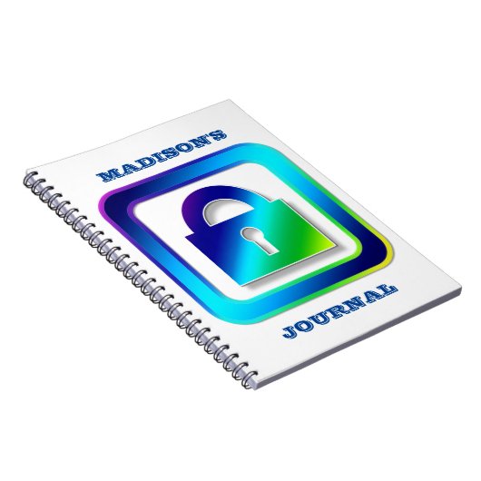 Aangepaste tekst voor padlock notitieboek (Rechterzijde)