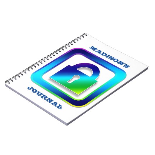 Aangepaste tekst voor padlock notitieboek (Linkerzijde)