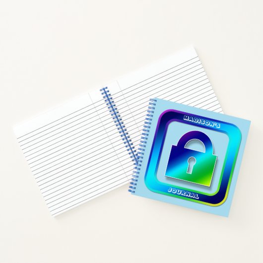 Aangepaste tekst voor padlock notitieboek (Binnen)