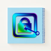 Aangepaste tekst voor padlock notitieboek (Achterkant)