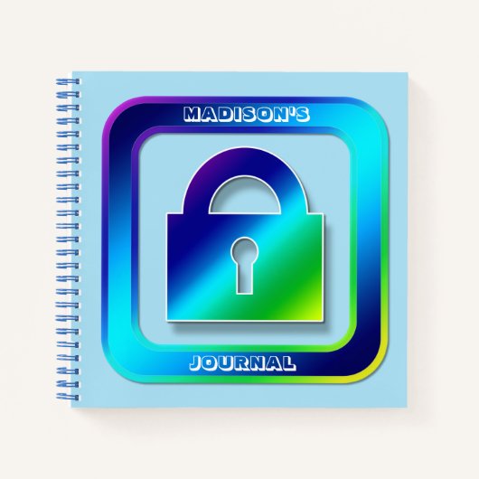 Aangepaste tekst voor padlock notitieboek (Voorkant)