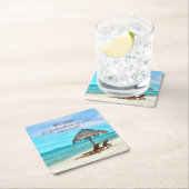 Aangepaste tekst voor pensionering Tropisch strand Kartonnen Onderzetters (Insitu)