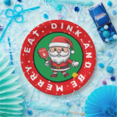 Aangepaste tekst voor Pickleball Santa Papieren Bordje (Feest)