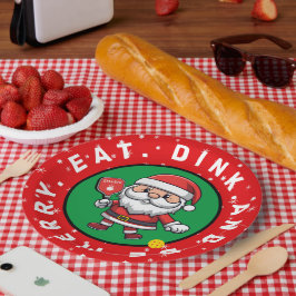 Aangepaste tekst voor Pickleball Santa Papieren Bordje