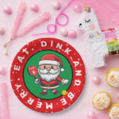 Aangepaste tekst voor Pickleball Santa Papieren Bordje (Feest)