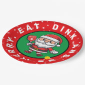 Aangepaste tekst voor Pickleball Santa Papieren Bordje (Gekanteld)