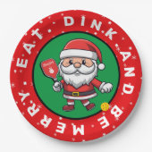 Aangepaste tekst voor Pickleball Santa Papieren Bordje (Voorkant)