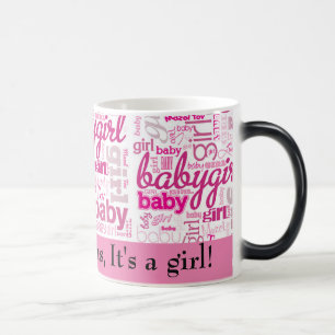 Aangepaste tekst voor PINK Baby Girl Magische Mok