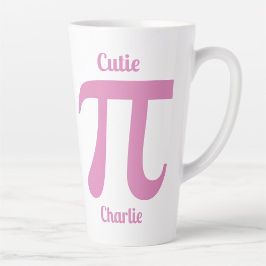 Aangepaste tekst voor pi's/Cutie Pi Latte Mok (Rechts)