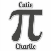 Aangepaste tekst voor pi's/Cutie Pi Sticker (Voorkant)