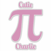 Aangepaste tekst voor pi's/Cutie Pi Sticker (Voorkant)