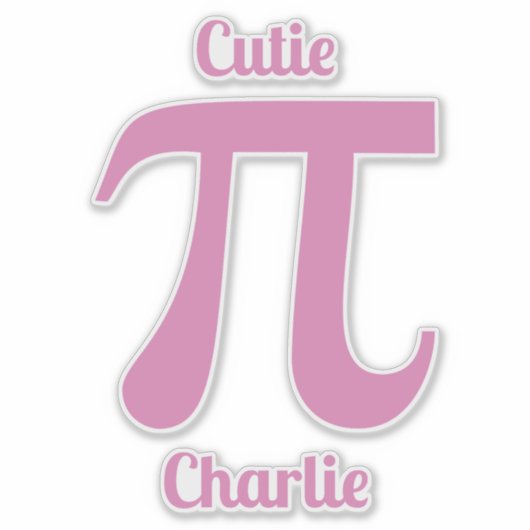 Aangepaste tekst voor pi's/Cutie Pi Sticker (Voorkant)
