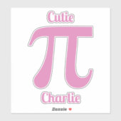 Aangepaste tekst voor pi's/Cutie Pi Sticker (Vel)