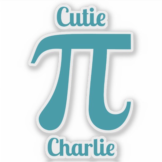 Aangepaste tekst voor pi's/Cutie Pi Sticker (Voorkant)