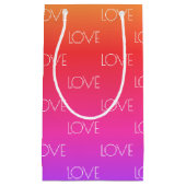 Aangepaste tekst voor regenbooggradiënt klein cadeauzakje (Voorkant)