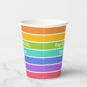 Aangepaste tekst voor regenboogkleuren papieren bekers (Rechts)