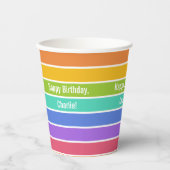 Aangepaste tekst voor regenboogkleuren papieren bekers (Voorkant)
