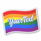 Aangepaste tekst voor regenboogvlag Gay Pride tot  Sticker (Voorkant)