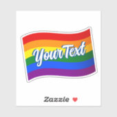 Aangepaste tekst voor regenboogvlag Gay Pride tot  Sticker (Vel)