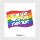 Aangepaste tekst voor regenboogvlag Gay Pride tot  Sticker (Vel)