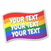 Aangepaste tekst voor regenboogvlag Gay Pride tot  Sticker (Voorkant)