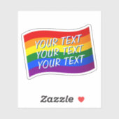 Aangepaste tekst voor regenboogvlag Gay Pride tot  Sticker (Vel)